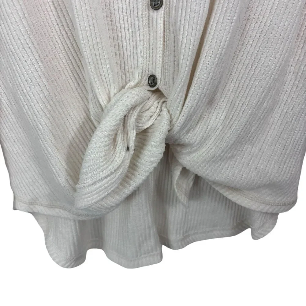 NWT Abercrombie & Fitch Ivory White Soft & Cozy Long Sleeve Oversized Top Sz XS - Picture 3 of 7